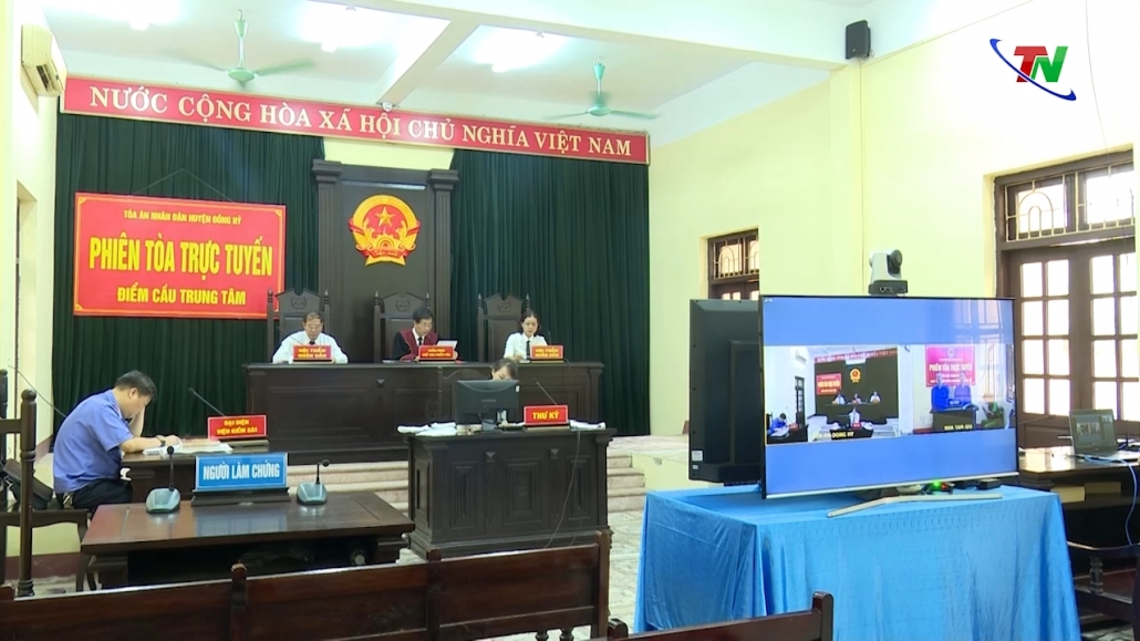 Tòa án nhân dân huyện Đồng Hỷ xét xử trực tuyến 2 vụ án hình sự