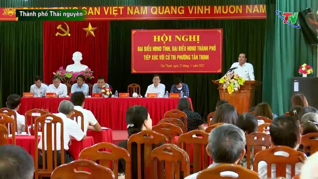 Đồng chí Lê Quang Tiến tiếp xúc cử tri tại phường Tân Thịnh, thành phố Thái Nguyên