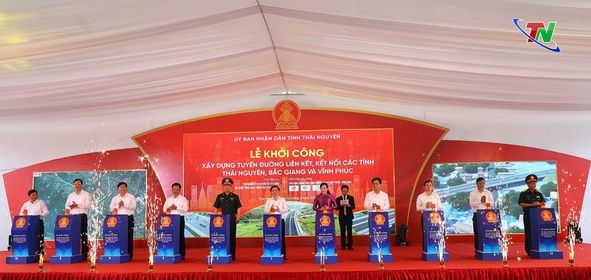Khởi công xây dựng tuyến đường liên kết, kết nối các tỉnh Thái Nguyên, Bắc Giang và Vĩnh Phúc