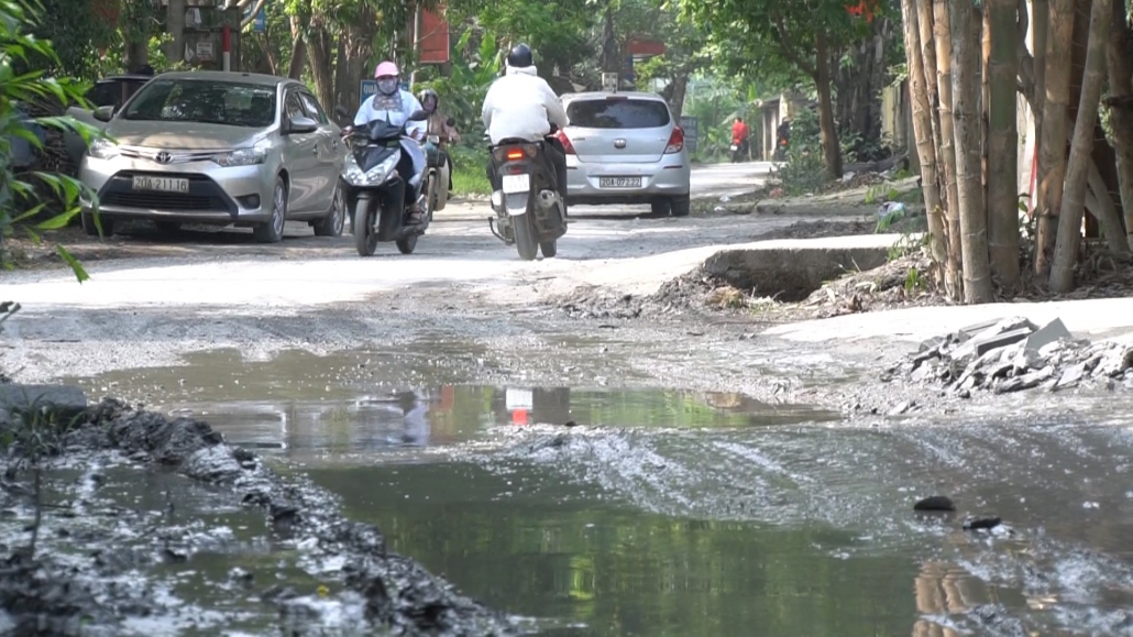 Tình trạng xuống cấp đường giao thông tại xã Linh Sơn, TP Thái Nguyên