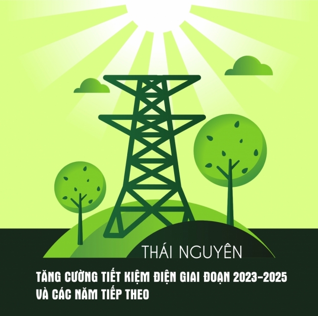 [Infographics] Thái Nguyên: Tăng cường tiết kiệm điện giai đoạn 2023-2025 và các năm tiếp theo
