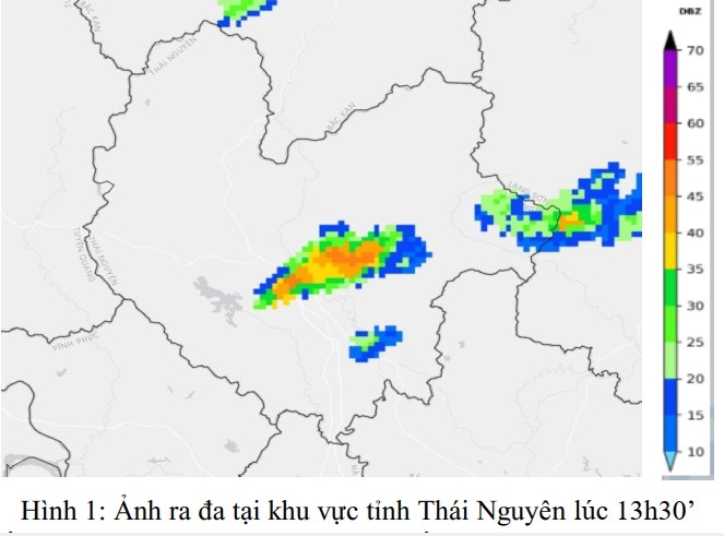 Cảnh báo dông, tố, lốc, sét, mưa đá và mưa lớn cục bộ tỉnh Thái Nguyên