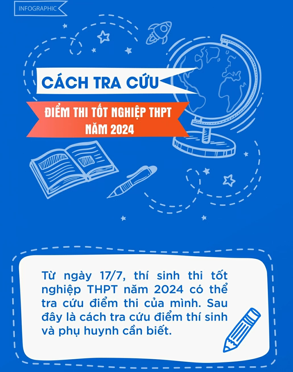 [Infographic] Cách tra cứu điểm thi tốt nghiệp THPT năm 2024