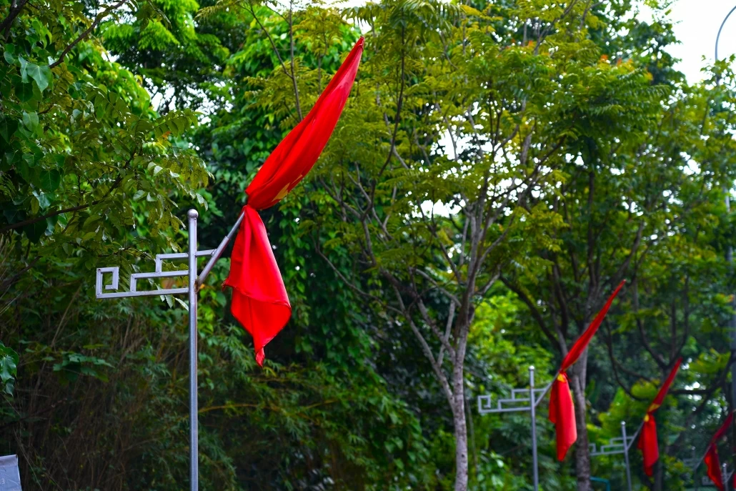 [Photo] Thái Nguyên treo cờ rủ trước ngày Quốc tang Tổng Bí thư Nguyễn Phú Trọng