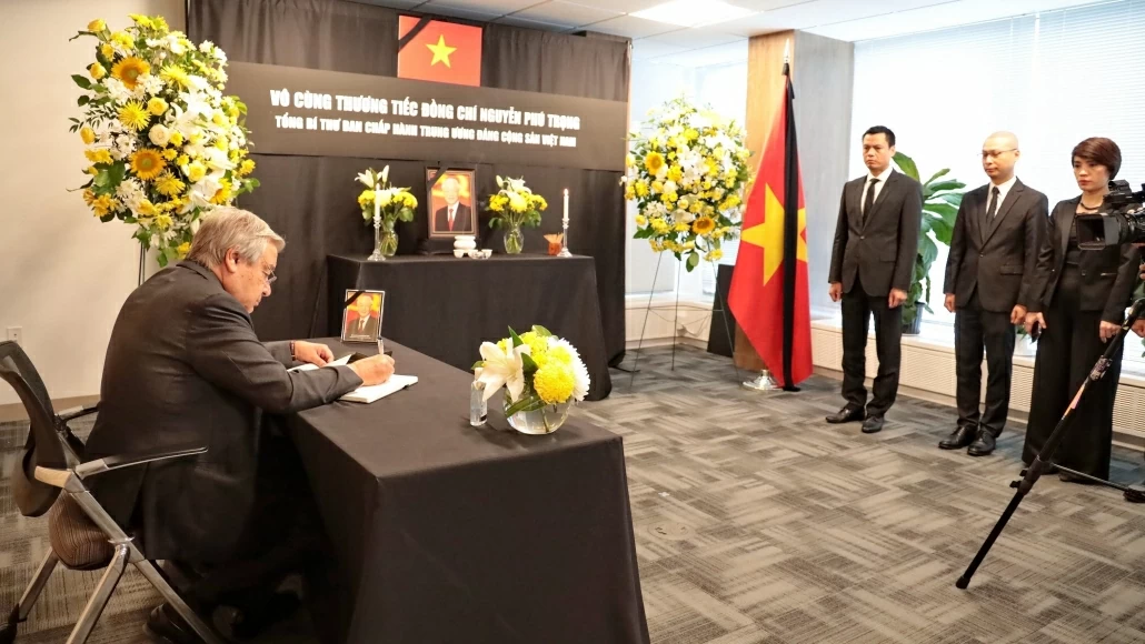 Lễ viếng Tổng Bí thư Nguyễn Phú Trọng được tổ chức trang trọng tại nhiều nước trên thế giới
