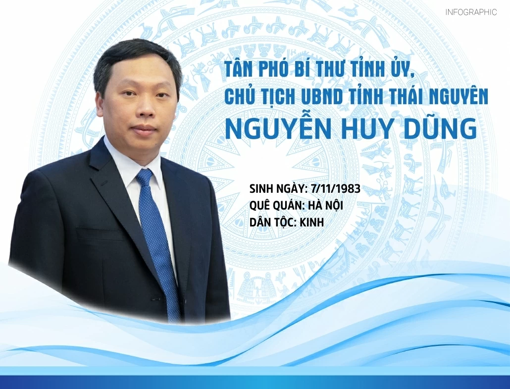 [Infographic] Tiểu sử đồng chí Nguyễn Huy Dũng, Phó Bí thư Tỉnh ủy, Chủ tịch UBND tỉnh Thái Nguyên