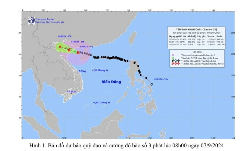 Bão số 3 (Yagi) - cơn bão rất mạnh, hoàn lưu rộng