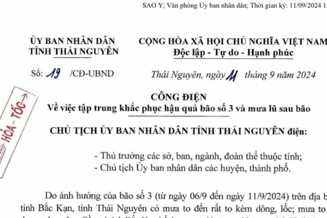 Công điện 19: Khẩn trương khắc phục hậu quả sau bão số 3