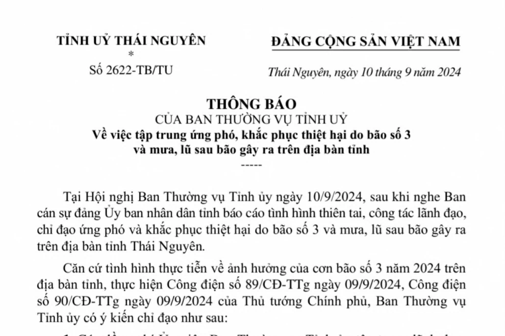 Tập trung ứng phó, khắc phục thiệt hại do bão số 3 và mưa, lũ sau bão gây ra trên địa bàn tỉnh