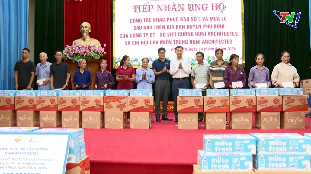 Phú Bình: Tiếp nhận ủng hộ ảnh hưởng của cơn bão số 3