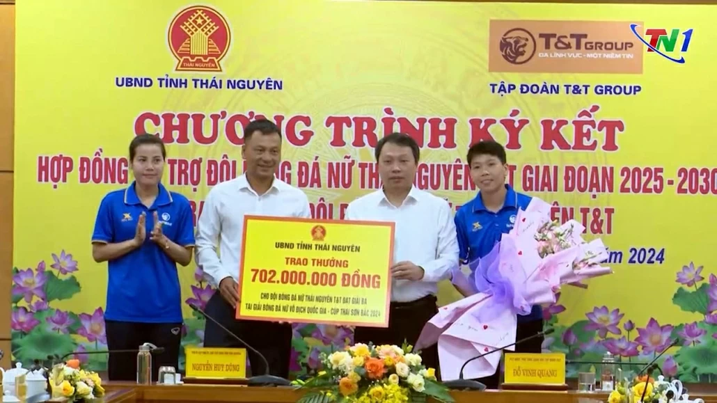 Ký kết hợp đồng tài trợ đội bóng đá nữ Thái Nguyên T&T giai đoạn 2025-2030