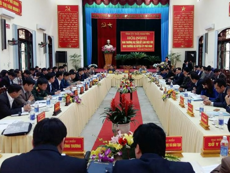 Ban Thường vụ Tỉnh ủy Thái Nguyên làm việc với Huyện ủy Phú Bình