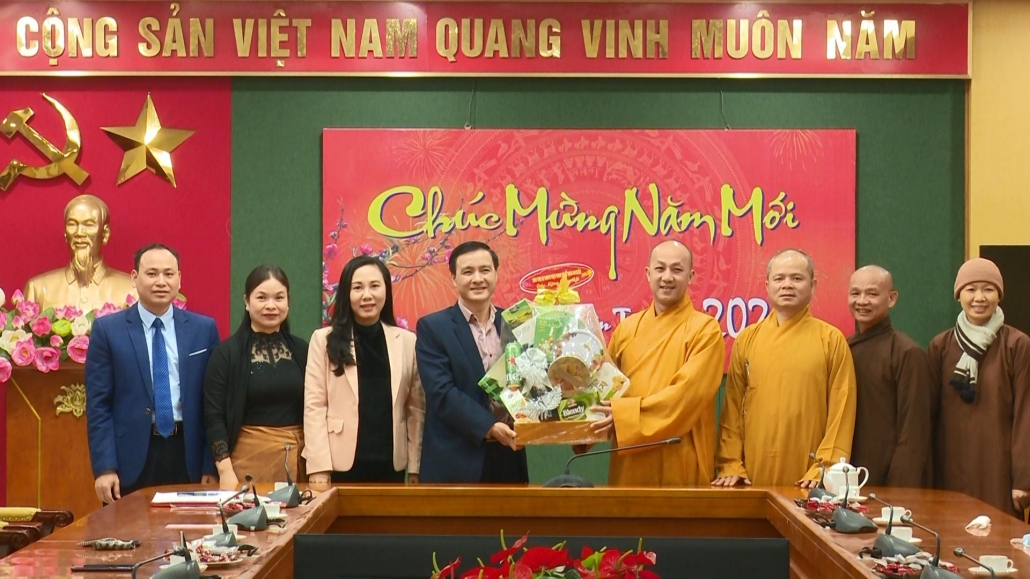 Ban Trị sự Giáo hội Phật giáo tỉnh Thái Nguyên chúc Tết các đơn vị