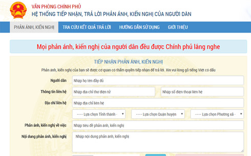 chinh phu mo kenh thong tin tuong tac voi nguoi dan