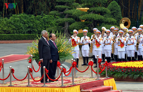 Thủ tướng chủ trì Lễ đón Thủ tướng Sri Lanka thăm chính thức Việt Nam