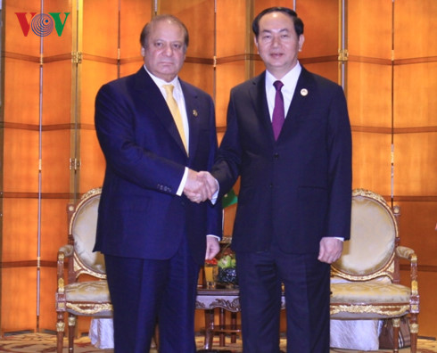 Chủ tịch nước Trần Đại Quang gặp Thủ tướng Pakistan