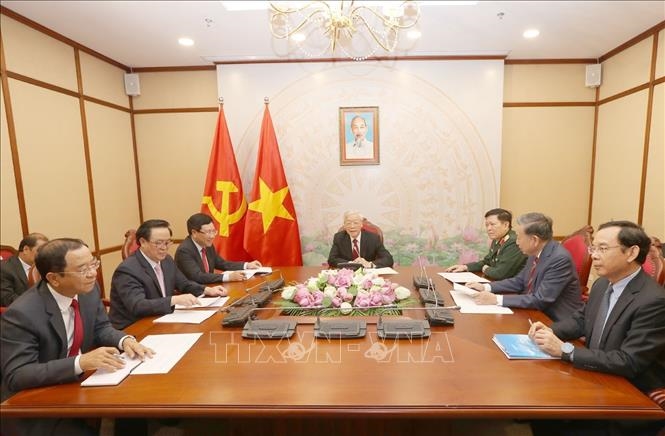 Tổng Bí thư, Chủ tịch nước Nguyễn Phú Trọng điện đàm với Chủ tịch CPP, Thủ tướng Campuchia Hun Sen