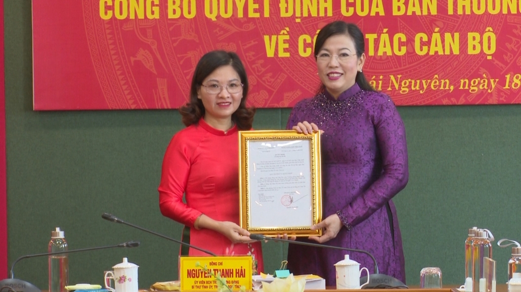 Thái Nguyên: Công bố Quyết định bổ nhiệm Phó Chánh Văn phòng Tỉnh ủy