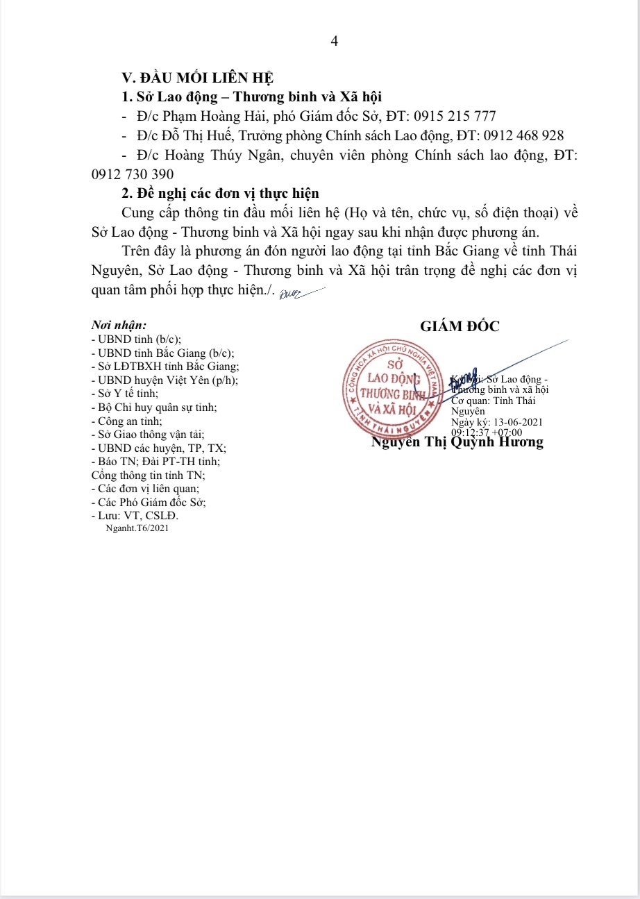 15-16/6 : Thái Nguyên sẽ đón gần 3000 công nhân từ Bắc Giang