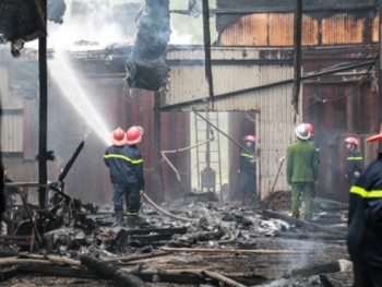 Cháy nhà xưởng tại huyện Định Hóa, tỉnh Thái Nguyên
