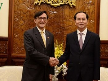 Chủ tịch nước Trần Đại Quang tiếp Đại sứ Thái Lan chào từ biệt