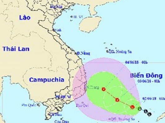 Áp thấp đang mạnh lên, di chuyển theo hướng Tây Tây Bắc