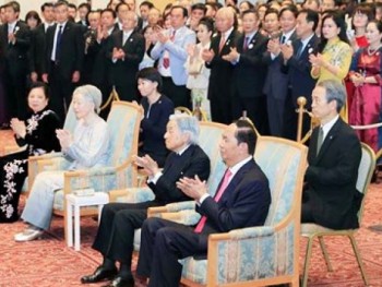 Chủ tịch nước dự chiêu đãi kỷ niệm 45 năm quan hệ Việt-Nhật