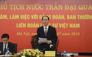Chủ tịch nước Trần Đại Quang làm việc với Liên đoàn Luật sư Việt Nam