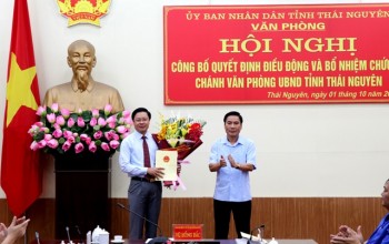 Công bố Quyết định bổ nhiệm Chánh Văn phòng UBND tỉnh Thái Nguyên