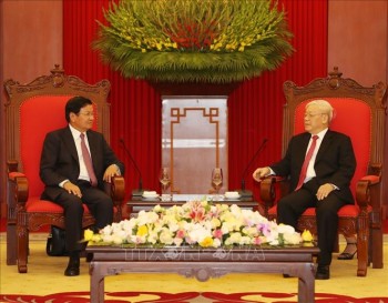 Tổng Bí thư, Chủ tịch nước Nguyễn Phú Trọng tiếp Thủ tướng Chính phủ Lào