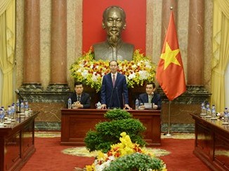Chủ tịch nước Trần Đại Quang tiếp các doanh nghiệp tài trợ cho APEC