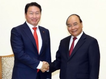 Thủ tướng tiếp Chủ tịch Tập đoàn SK của Hàn Quốc
