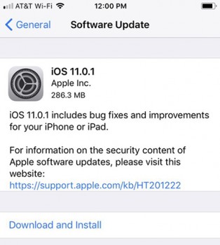 iOS 11 có bản cập nhật đầu tiên