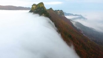Thác mây tràn xuống rừng thu ở Trung Quốc