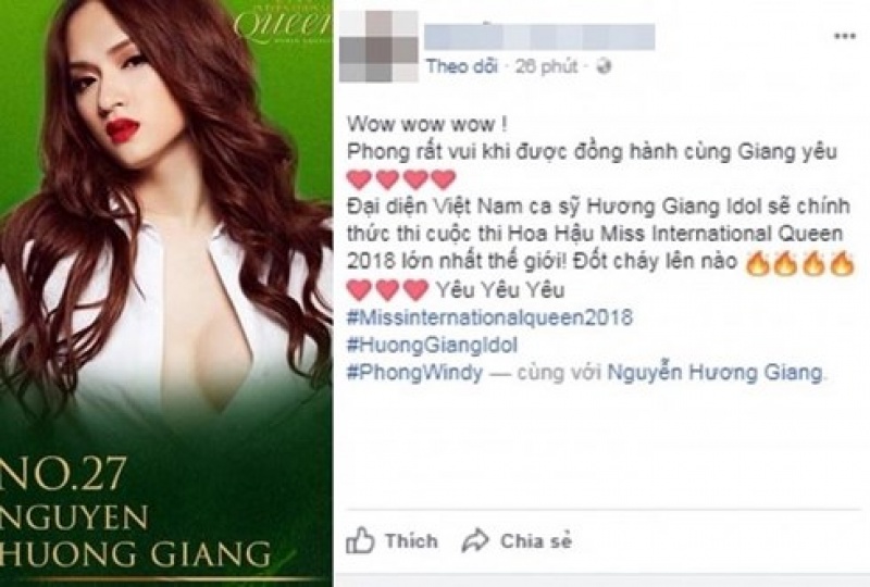 huong giang idol dai dien viet nam thi hoa hau chuyen gioi quoc te