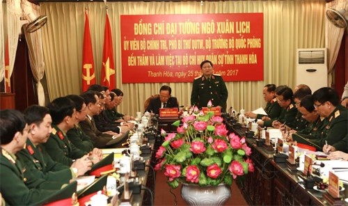 Đại tướng Ngô Xuân Lịch thăm, làm việc tại Bộ CHQS tỉnh Thanh Hóa