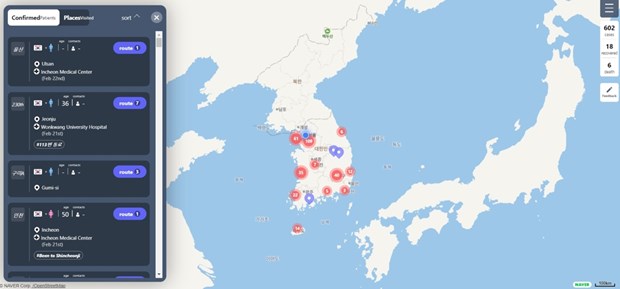 Người Hàn Quốc dựa vào bản đồ số để theo dõi virus SARS-COV-2 lây lan