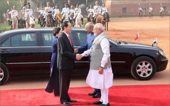 Chủ tịch nước Trần Đại Quang hội kiến với Tổng thống Ấn Độ
