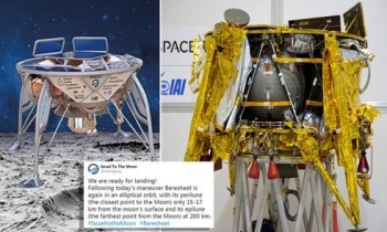 Tàu vũ trụ của Israel thất bại khi hạ cánh mềm xuống Mặt trăng