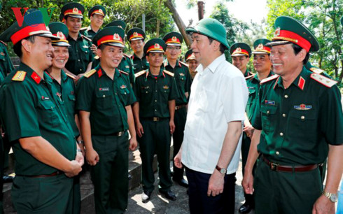 Chủ tịch nước Trần Đại Quang thăm lực lượng Biên phòng Nghệ An