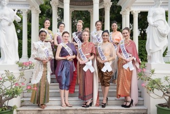 Diệu Linh đẹp dịu dàng trong bộ trang phục truyền thống Thái Lan