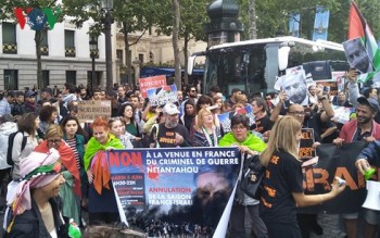 Hàng trăm người biểu tình phản đối Thủ tướng Israel tới Pháp