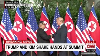 Cái bắt tay lịch sử giữa lãnh đạo Mỹ và Triều Tiên ở Singapore