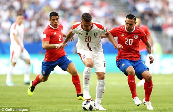Costa Rica 0-1 Serbia: Tuyệt phẩm sút phạt của Kolarov