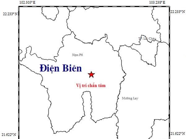 Động đất có độ lớn 3,3 gần trung tâm thành phố Điện Biên Phủ