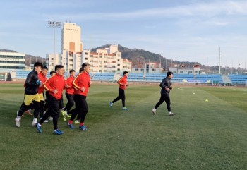 Đội tuyển U23 Việt Nam chăm chỉ tập luyện ở miền Nam Hàn Quốc