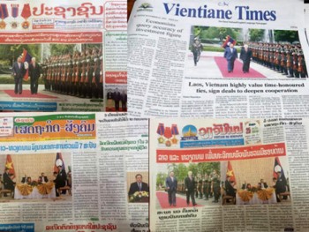 Báo chí Lào ca ngợi chuyến thăm Lào của Tổng Bí thư Nguyễn Phú Trọng