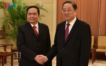 Chủ tịch Chính hiệp Trung Quốc tiếp đại biểu cấp cao MTTQ Việt Nam