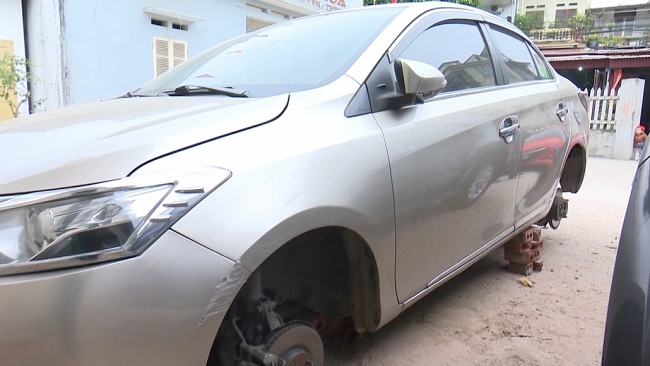 Cảnh báo tình trạng tháo trộm lốp ô tô tại thành phố Thái Nguyên