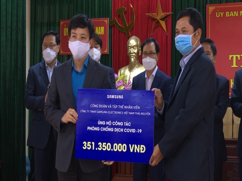 Samsung Việt Nam ủng hộ công tác phòng, chống dịch Covid-19 tại Thái Nguyên